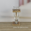 beer glass with wood base in gift box